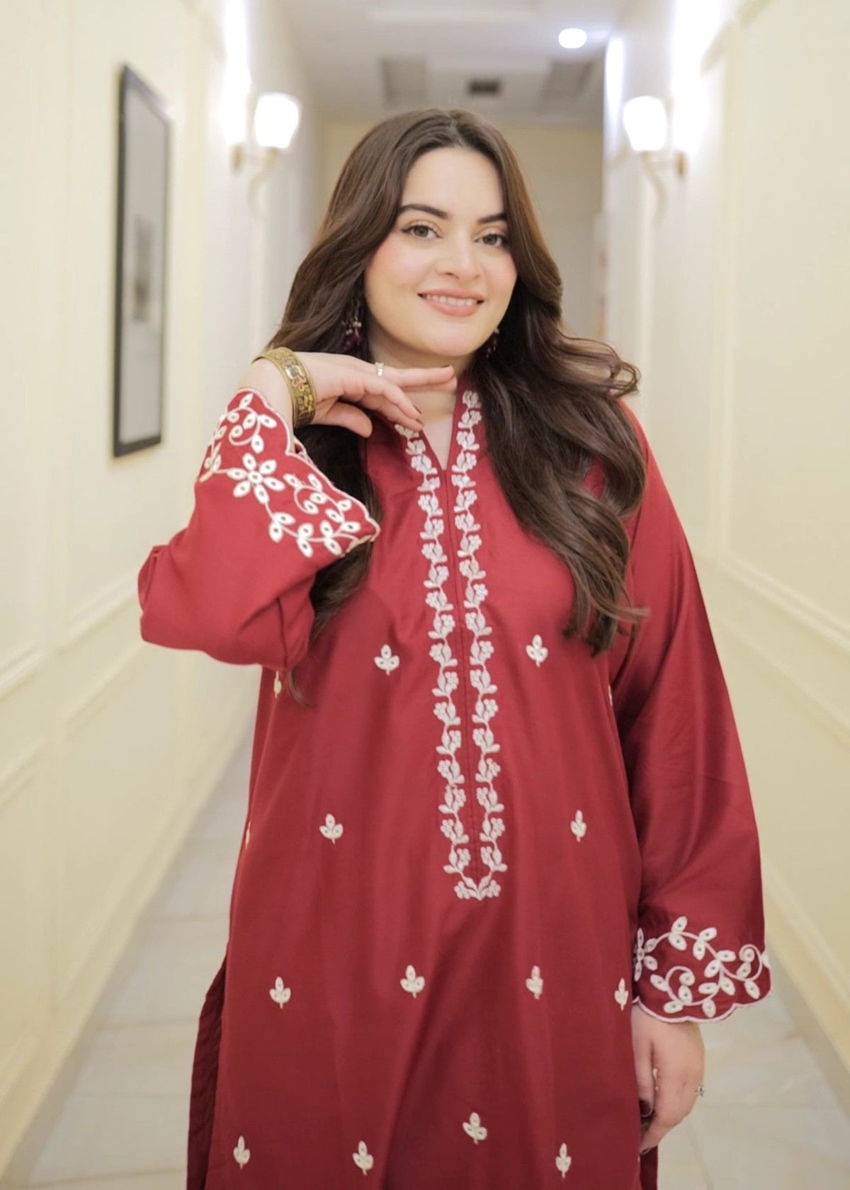 Mulberry embroidered 2-piece suit by Tehzeeb Libas (view 2)