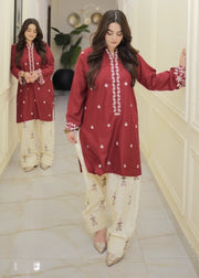 Mulberry embroidered 2-piece suit by Tehzeeb Libas