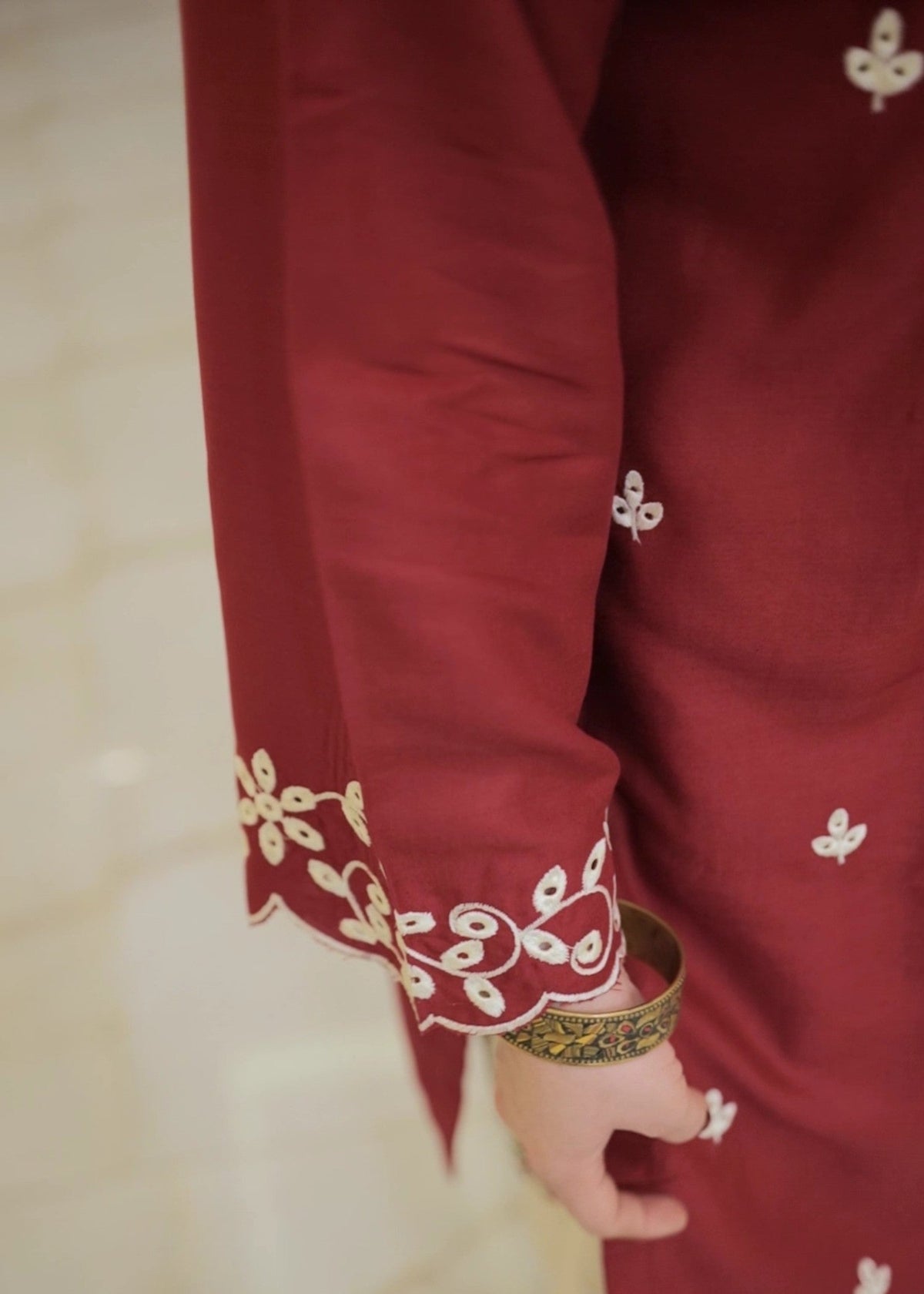 Mulberry embroidered 2-piece suit by Tehzeeb Libas (view 4)