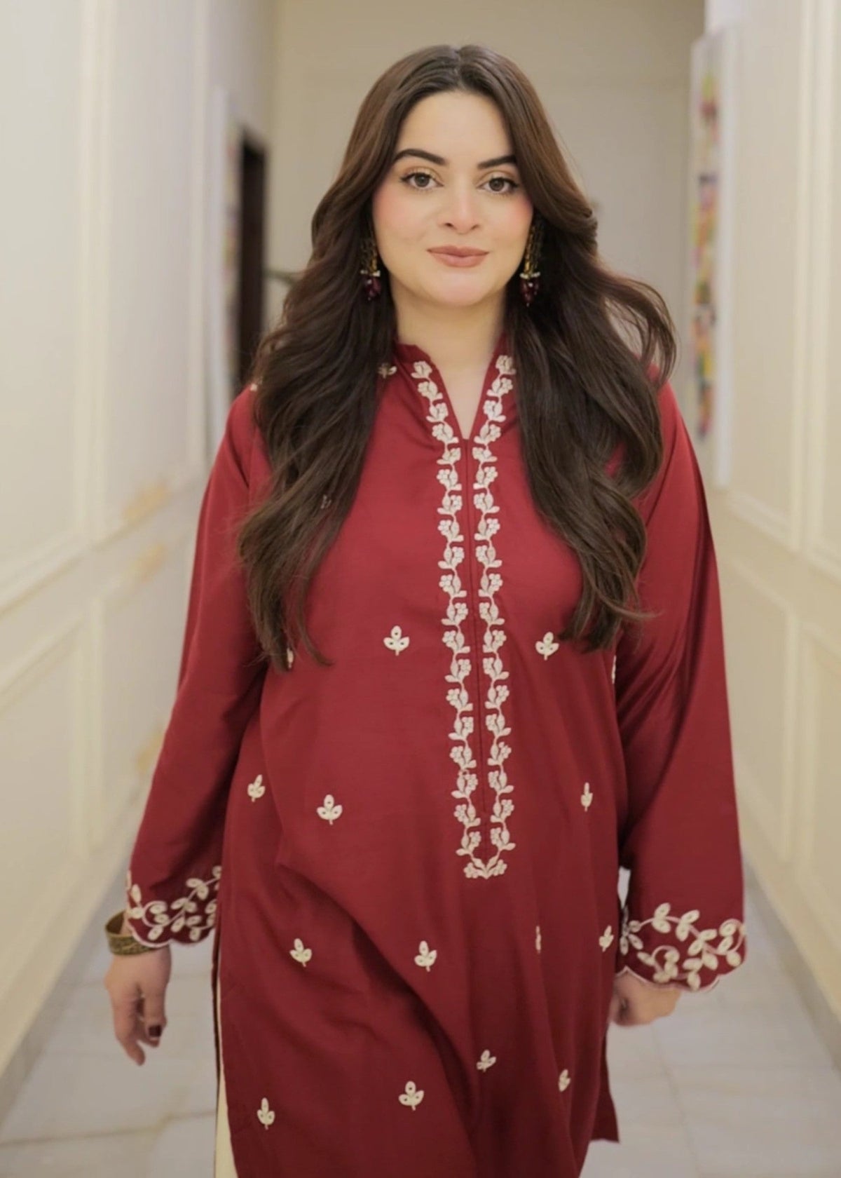 Mulberry embroidered 2-piece suit by Tehzeeb Libas (view 7)